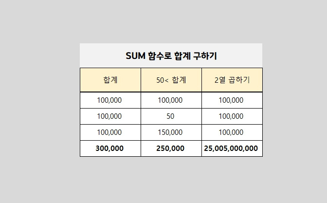 SUM 함수 고급 활용